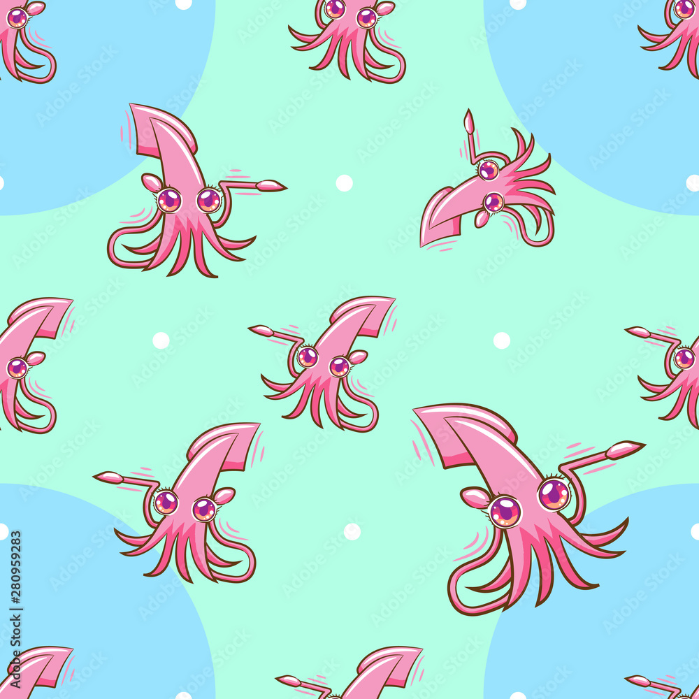 Squid vector pattern graphic design