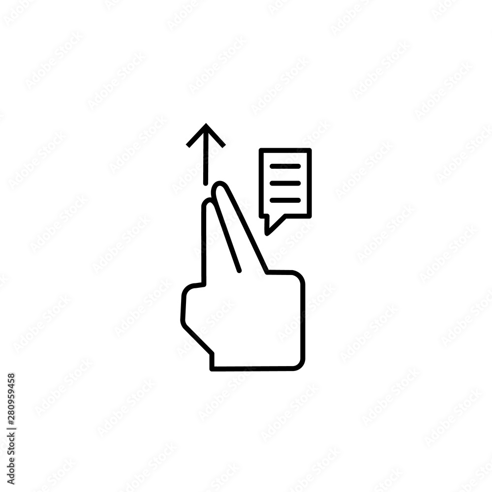 Chat, finger, gestures icon. Element of corruption icon. Thin line icon on white background Chat, finger, gestures icon. Element of corruption icon. Thin line icon on white background