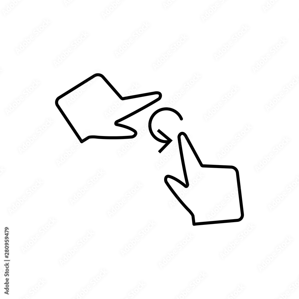 Drag free, touch, fingers icon. Element of corruption icon. Thin line icon on white background Drag free, touch, fingers icon. Element of corruption icon. Thin line icon on white background