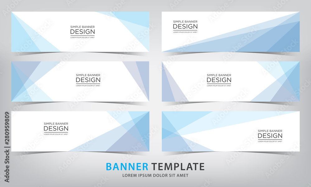 set of abstract blue banner template, vector illustration set of abstract blue banner template, vector illustration