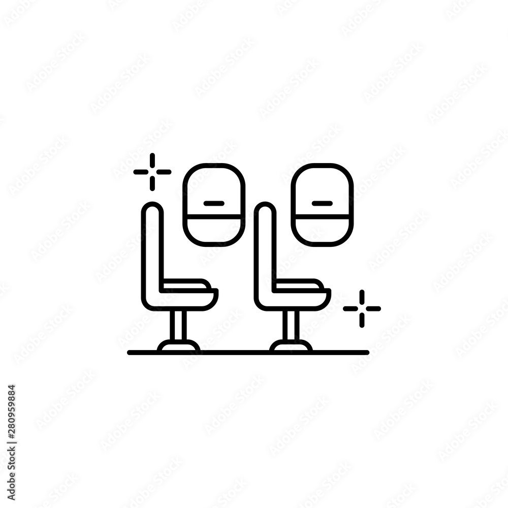 Eco class chair, airport icon. Element of airport line color icon Eco class chair, airport icon. Element of airport line color icon