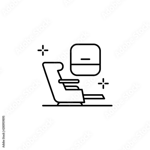 First class chair, airport icon. Element of airport line color icon