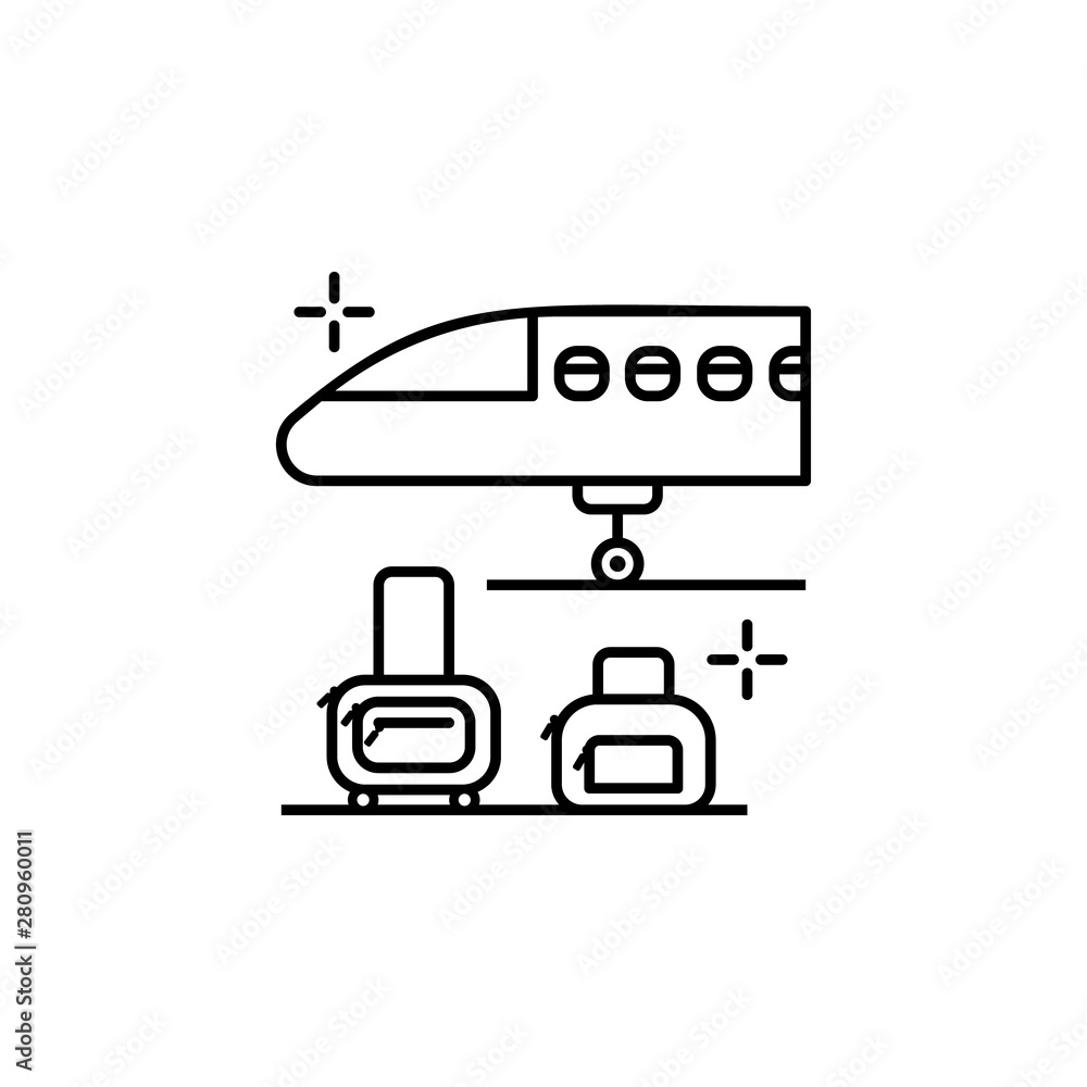 Plane, luggage, airport icon. Element of airport line color icon Plane, luggage, airport icon. Element of airport line color icon