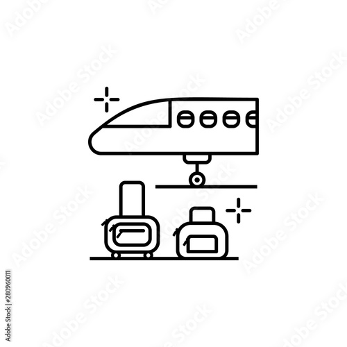 Plane, luggage, airport icon. Element of airport line color icon