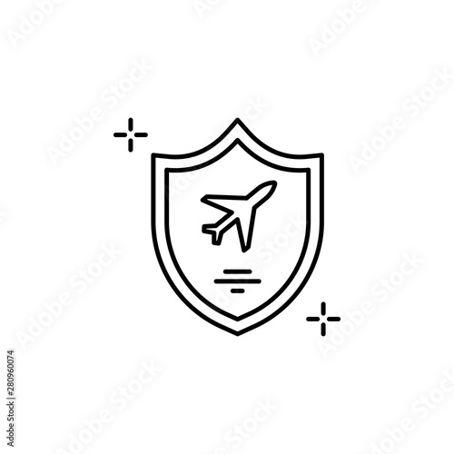 Airplane, security, airport icon. Element of airport line color icon