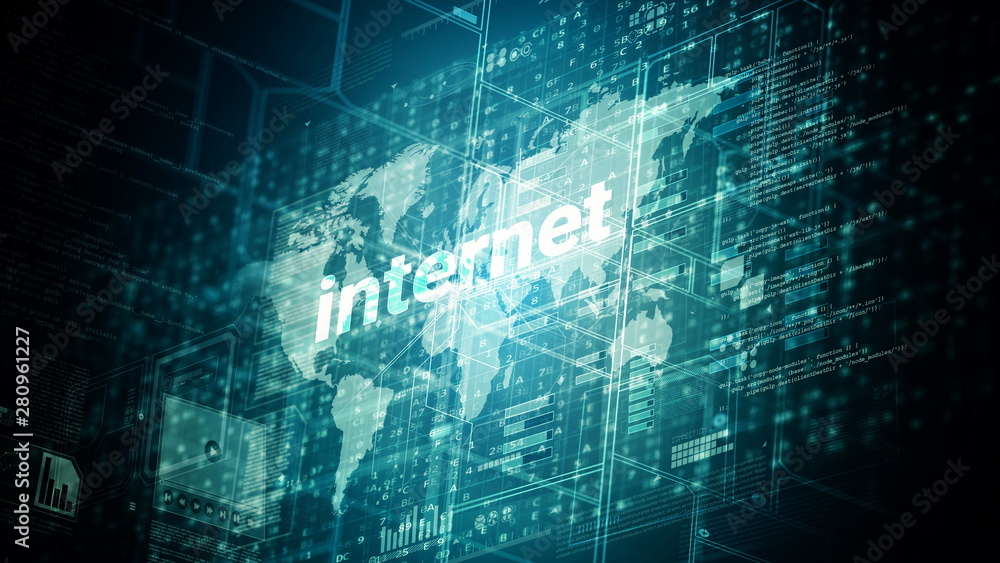 Obraz premium Internet worldwide data computing concept