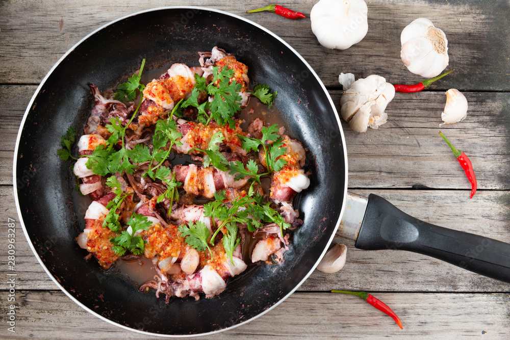 Steam Squid with Spicy Chili and Lemon Sauce. Steam Squid with Spicy Chili and Lemon Sauce.