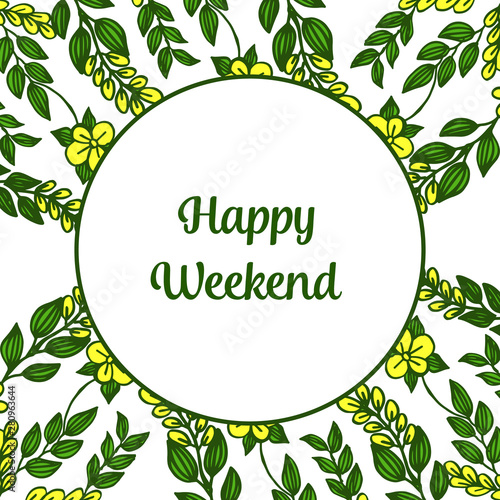 Wallpaper Mural Abstract happy weekend with artwork of yellow floral frame. Vector Torontodigital.ca