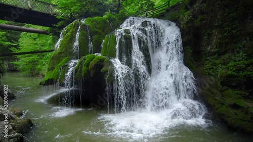 Bigar waterfall in Romania - one of the most beautiful waterfalls in the country. photo