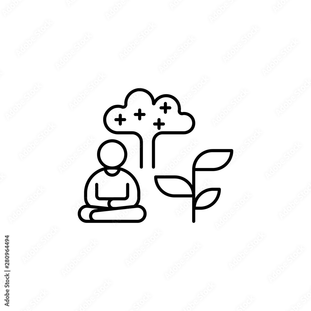 Psychology, meditation, relax icon. Element of concentration line icon Psychology, meditation, relax icon. Element of concentration line icon
