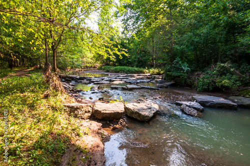 Bild auf Leinwand Nine Mile Run, a stream in Frick Park, Pittsburgh, Pennsylvania, USA which runs