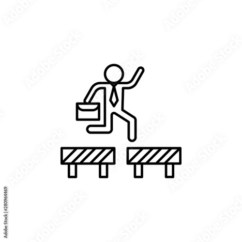 Overcome, man, motivation icon. Element of concentration line icon