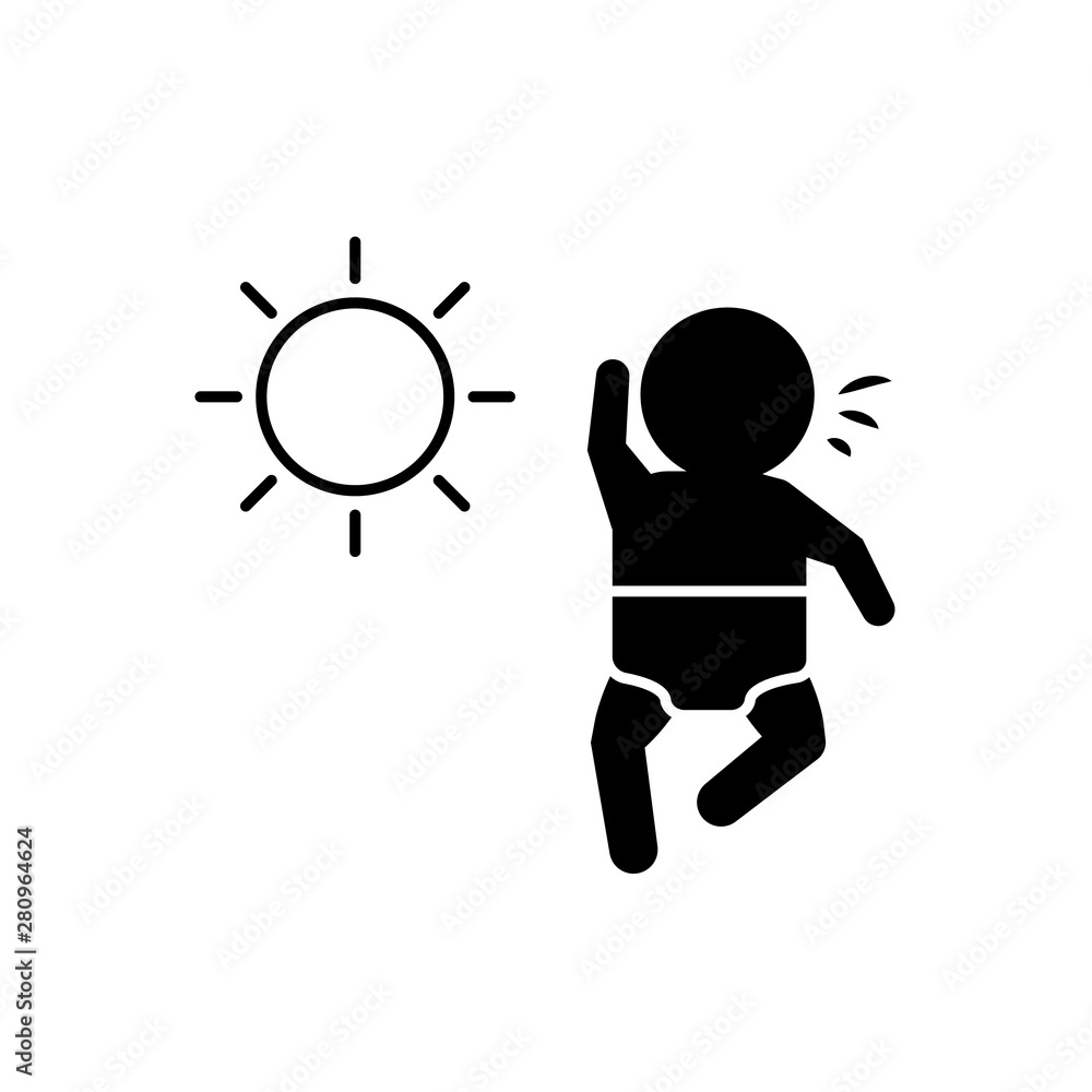 Baby, sun, sensitive icon. Element of baby icon
