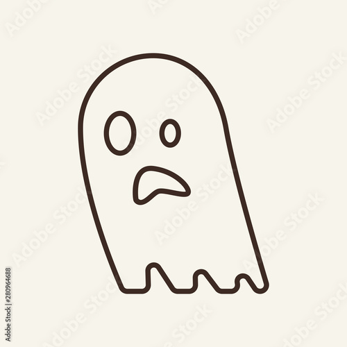 Ghost vector line icon. Body, Halloween, evil. Holiday concept. Vector illustration can be used for topics like holiday, Halloween, monster