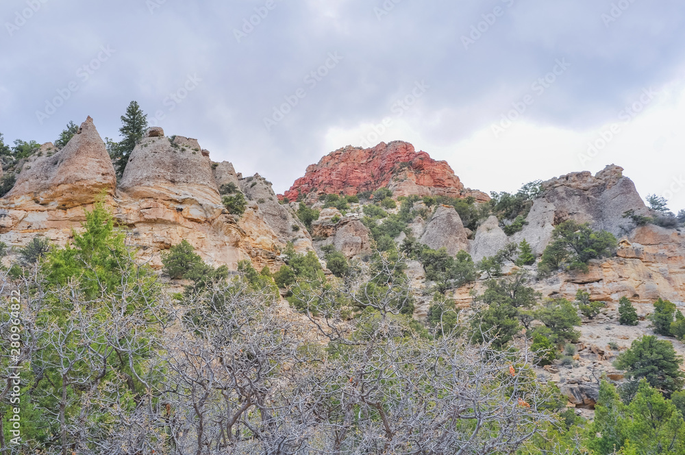 Rock cliffs in Dixie National Forest, in Utah, United States of America