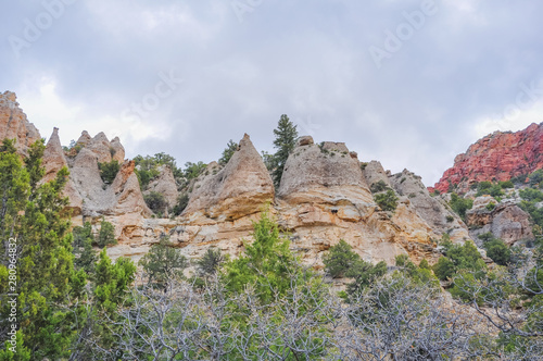 Rock cliffs in Dixie National Forest, in Utah, United States of America