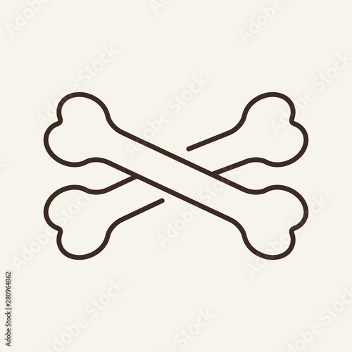 Crossed bones vector line. Body, Halloween, attribute. Holiday concept. Vector illustration can be used for topics like holiday, Halloween, medicine