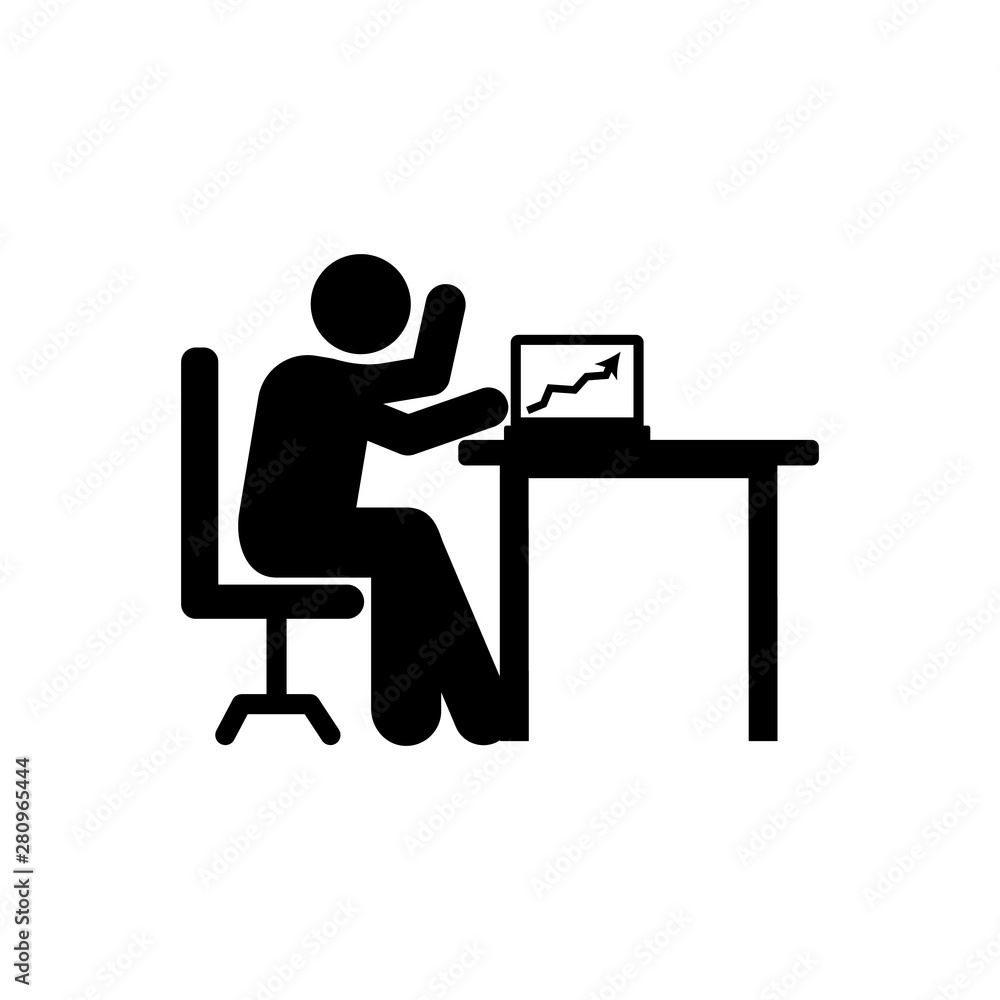 Fototapeta premium Businessman, show, training icon. Element of businessman pictogram icon. Premium quality graphic design icon. Signs and symbols collection icon