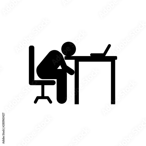 Businessman, sleep, tired, office icon. Element of businessman pictogram icon. Premium quality graphic design icon. Signs and symbols collection icon