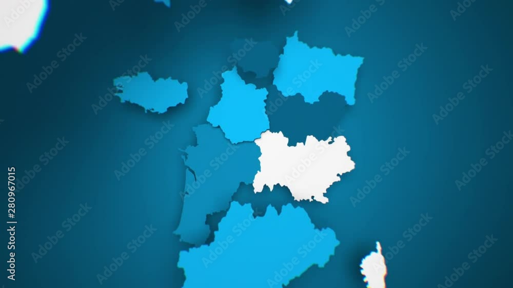 Motion Graphics Animated Map of France Forming - Blue Motion Graphics Animated Map of France Forming - Blue