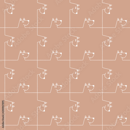 Funny and cute dog seamless pattern,