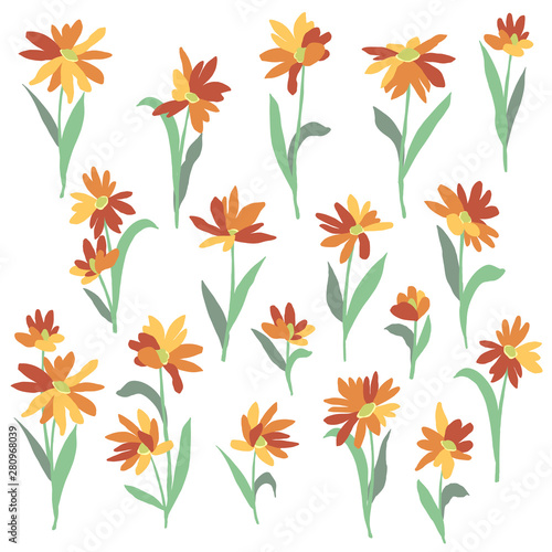 Flower vector illustration material abstract beautifully