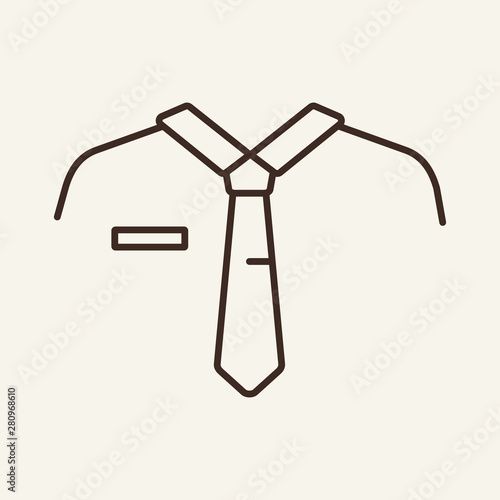 Staff view vector line icon. Personnel, appearance, necktie. Staff concept. Vector illustration can be used for topics like HR, staff, appearance