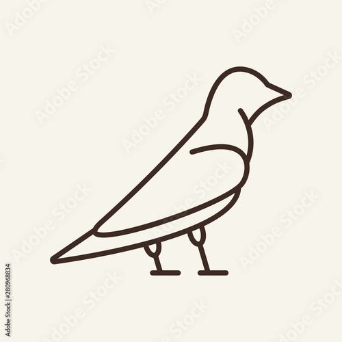 Raven vector line icon. Bird, Halloween, attribute. Holiday concept. Vector illustration can be used for topics like holiday, Halloween, animal