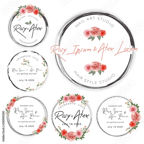 Hand Drawn Leaf Wreath Logo Design