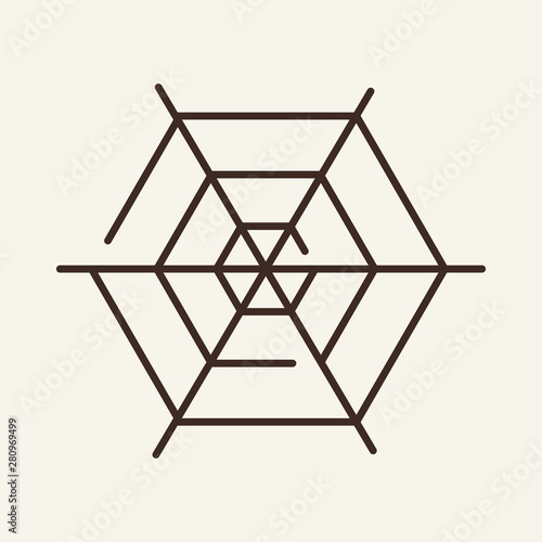 Spiderweb vector line icon. Insect, Halloween, attribute. Holiday concept. Vector illustration can be used for topics like holiday, Halloween, nature