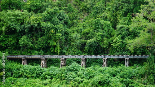 World War II railway route in Kanchanaburi, Thailand. It landmark of Thailand