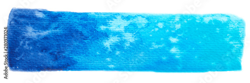 Vector blue paint texture isolated on white - watercolor horizontal banner for Your design
