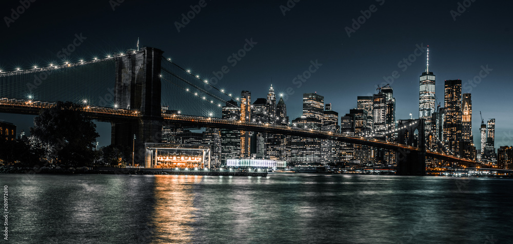 Brooklyn Bridge and Jane's Carousel steps from lower Manhattan