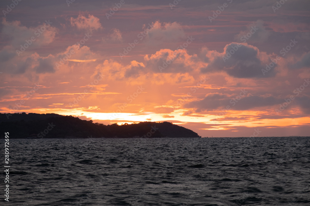 Sea and beautiful twilight cloudscape.
