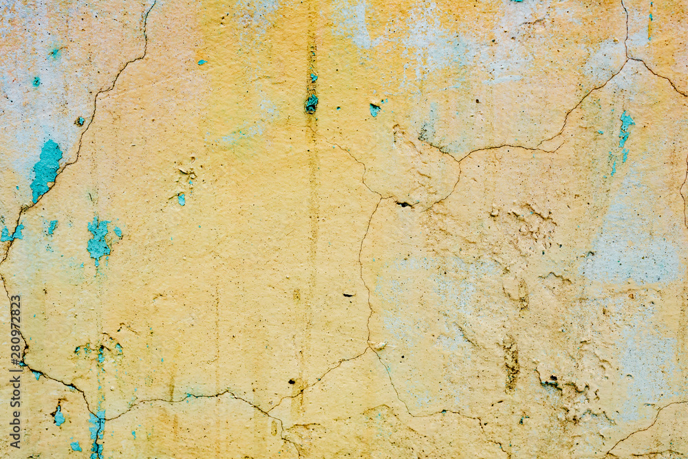 Obraz premium Texture of a concrete wall with cracks and scratches which can be used as a background