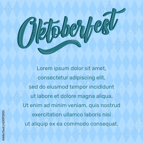 Oktoberfest Lettering Poster. Calligraphy, banner, poster template. Vector - Illustration