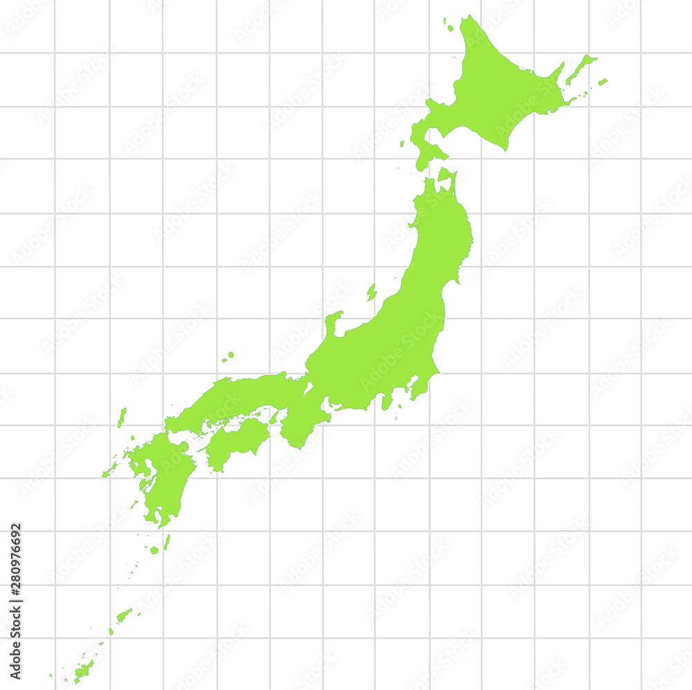 日本地図 地図 日本列島 日本 図形 北海道 本州 四国 九州 Stock Illustration Adobe Stock