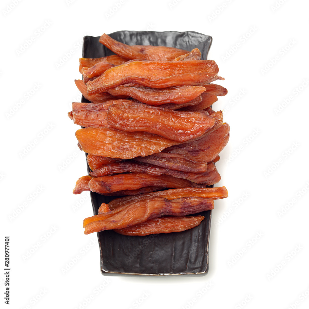 dried sweet potato on white background dried sweet potato on white background