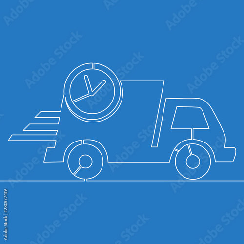 Continuous one line drawing fast delivery concept