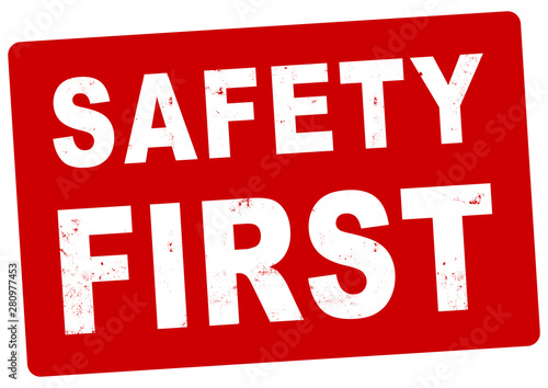nlsb879 NewLongStampBanner nlsb - english text - Safety First: stamp / simple / red / template - aspect ratio - DIN A2, A3, A4 - new-version - xxl e8212 photo