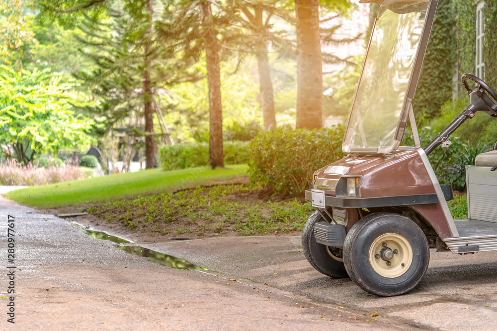 golf cart as hotel/resort transportation of luggage and bag, golf cart as hotel/resort transportation of luggage and bag,