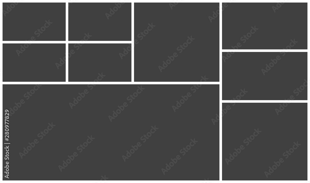 Vector empty collage board nine frames, photo Vector empty collage board nine frames, photo