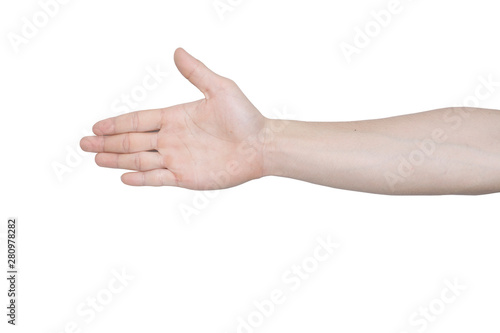 hand isolated on white background, clippig path