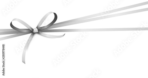 silver colored ribbon bow