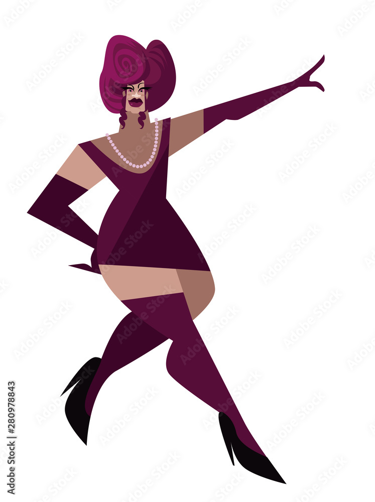 beautiful happy transsexual drag queen Stock Vector | Adobe Stock