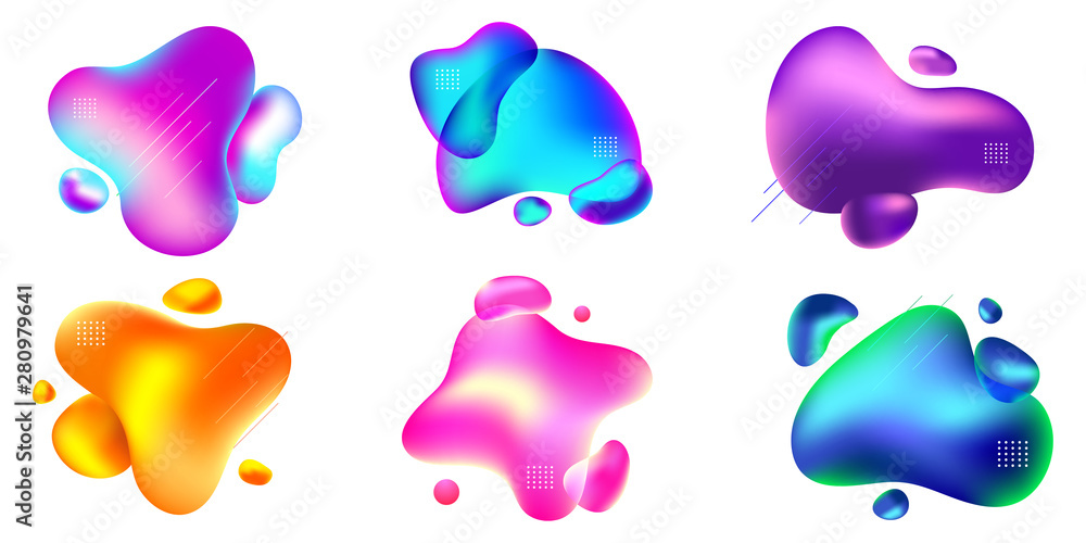 Set of abstract liquid badge template Set of abstract liquid badge template