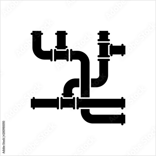 Pipe Icon, Pipe Fitting Icon, Water, Gas, Oil Pipeline, Plumbing Work
