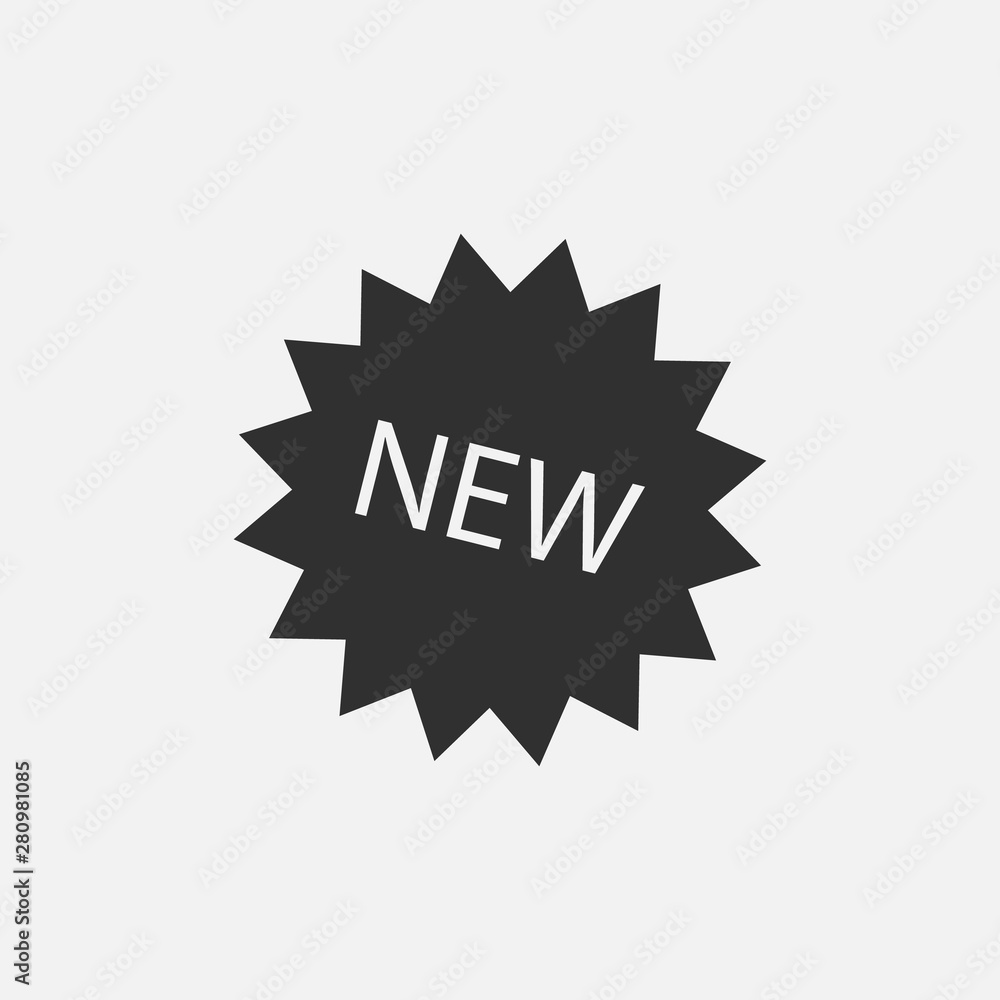 New sign icon isolated on white background. Vector illustration. New sign icon isolated on white background. Vector illustration.
