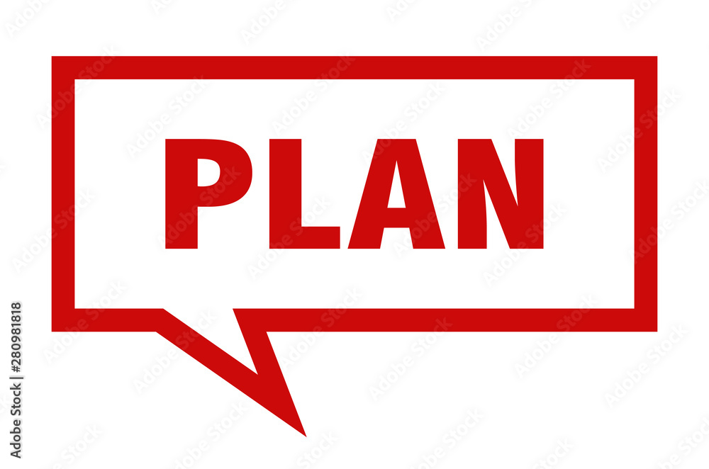 Fototapeta premium plan sign. plan square speech bubble. plan