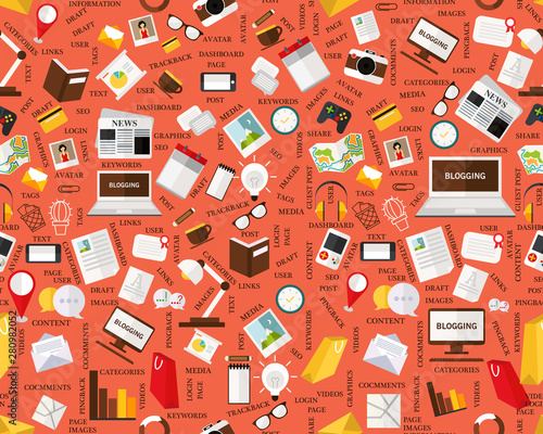 Vector flat seamless texture pattern blogging.